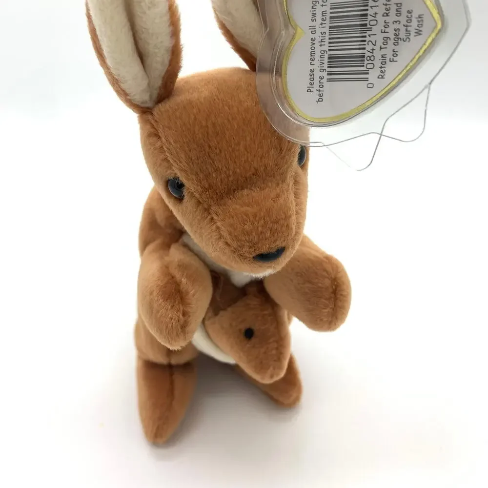 TY Beanie Baby Pouch The Kangaroo 1996 Vintage NWT P.E. Pellets Retired Small